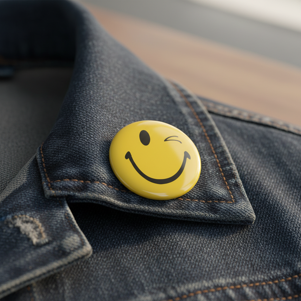 Classic Cute Smiley Face Pin Badge | Type 1