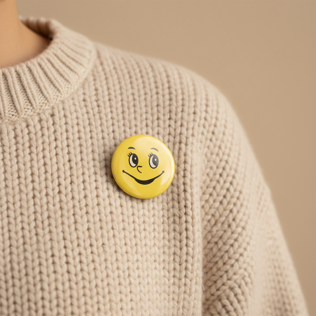 Classic Cute Smiley Face Pin Badge | Type 2